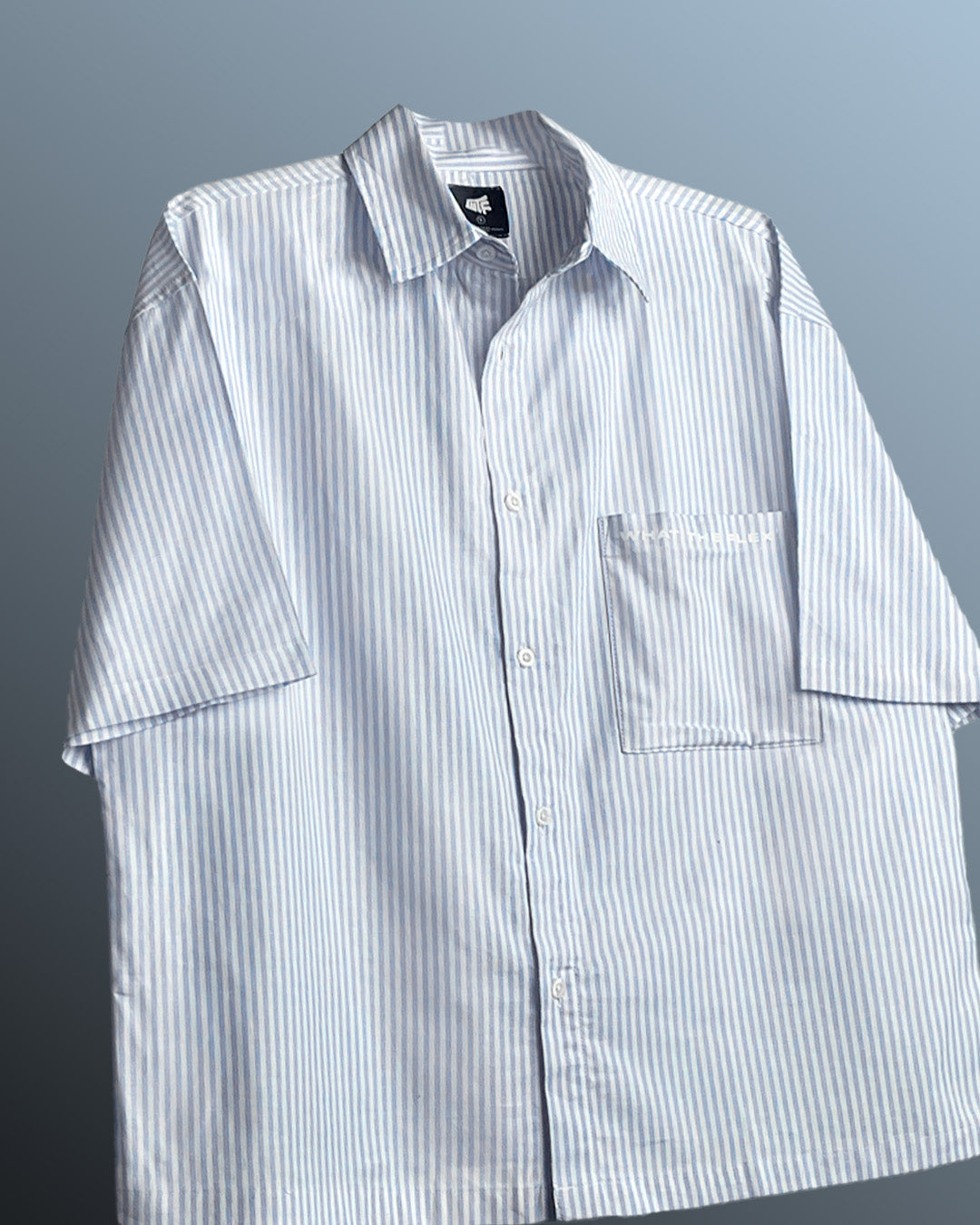 Big Plans Blue and White Half Sleeves Striped Shirt