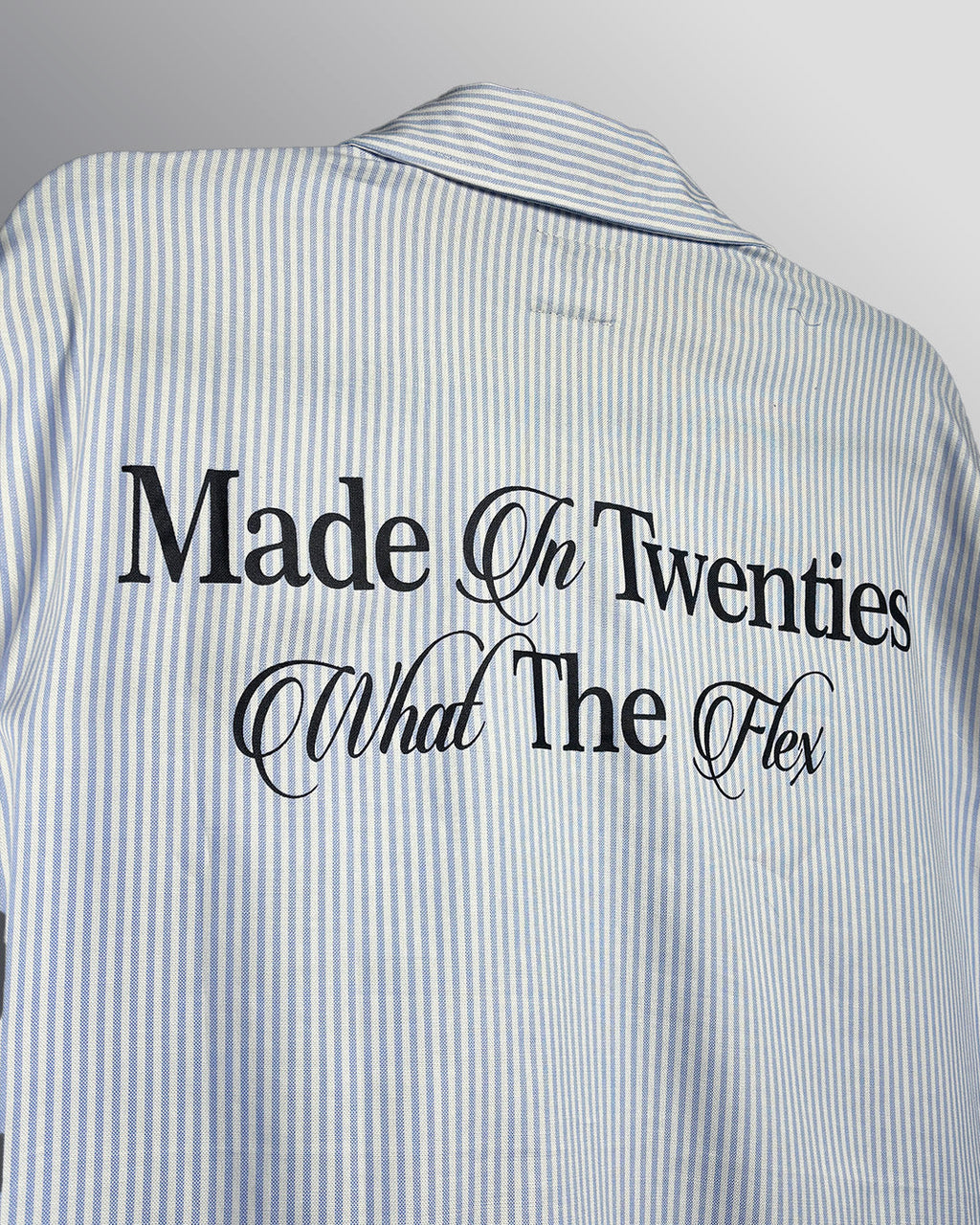 Twenties Blue and White Full Sleeves Striped Shirt