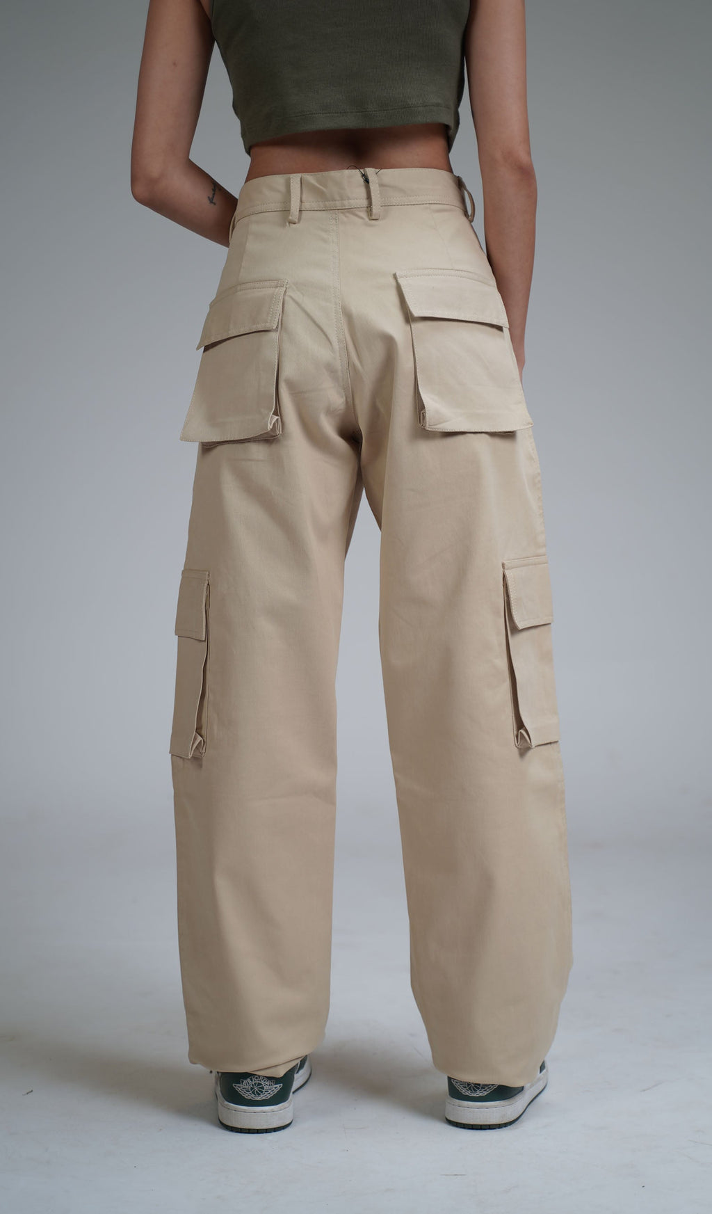 Solid Beige Unisex Cargo