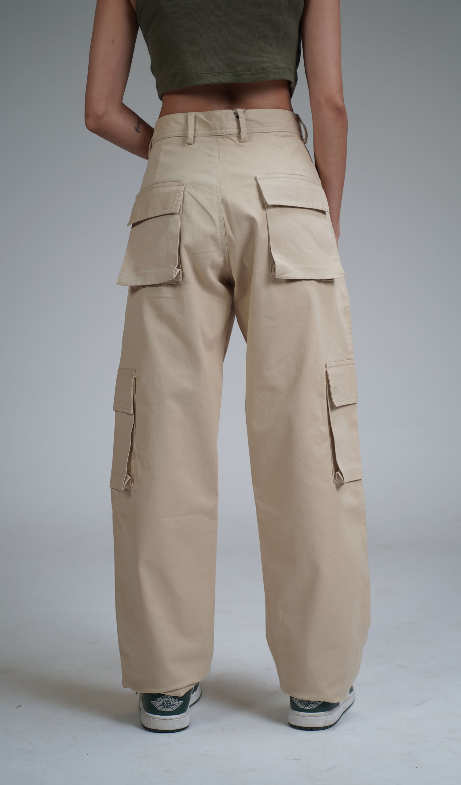 Solid Beige Unisex Cargo