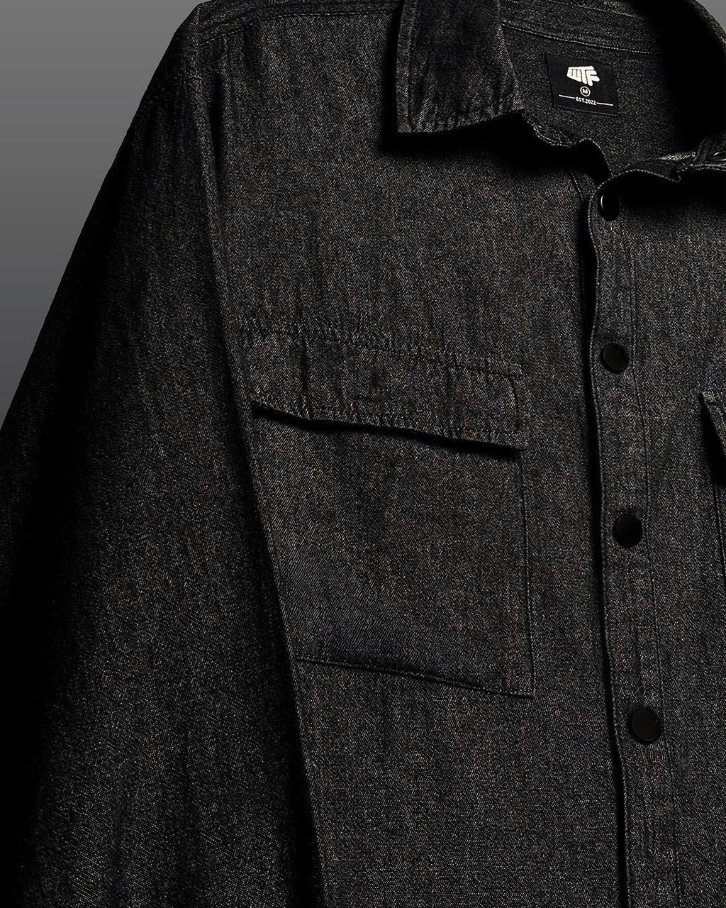 Vintage Black Long Sleeve Denim Shirt