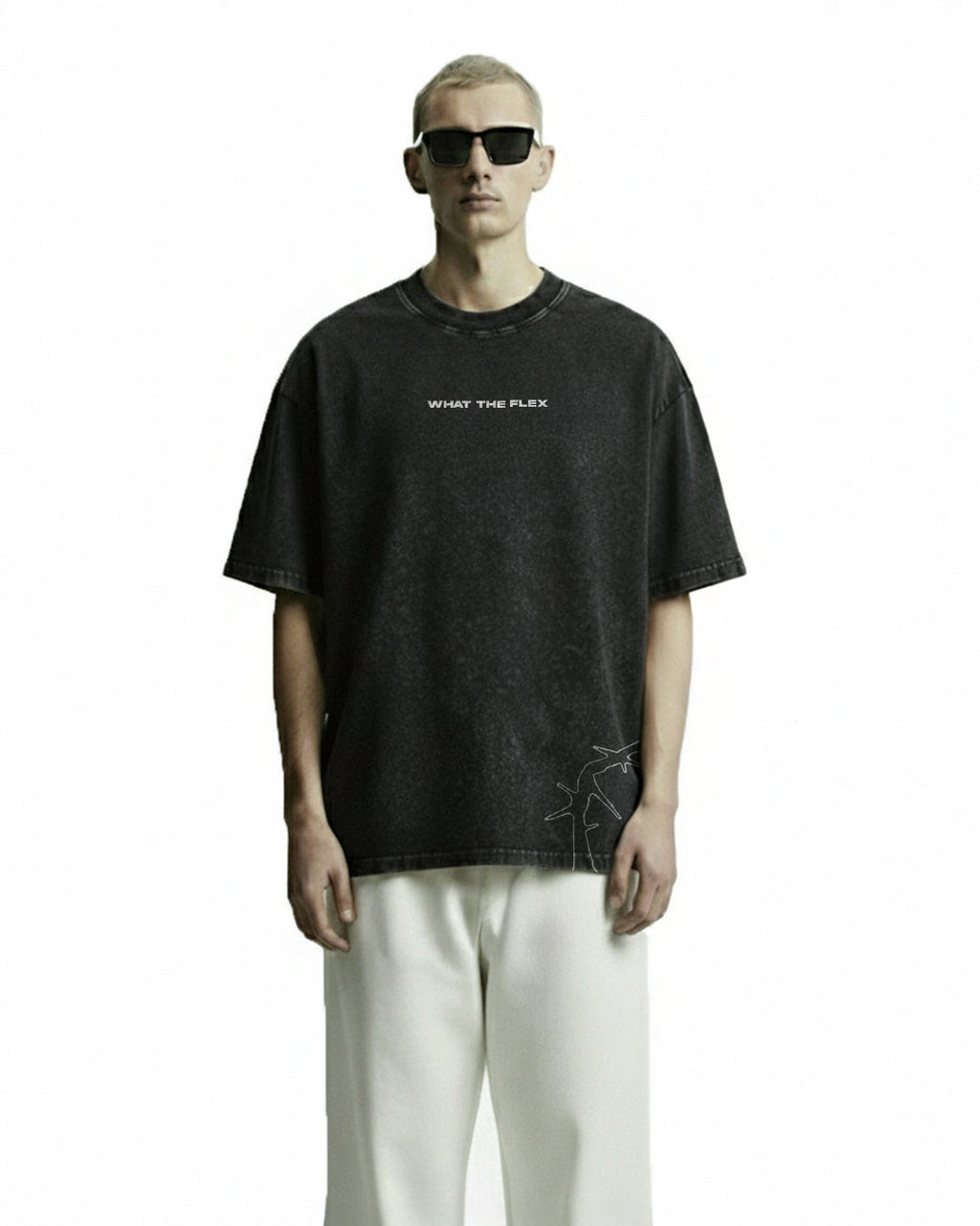 Apocalyptic Black Printed Acid Wash T-Shirt