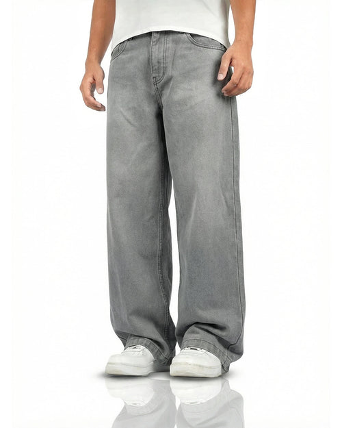 Ash Grey Baggy Denim Jeans