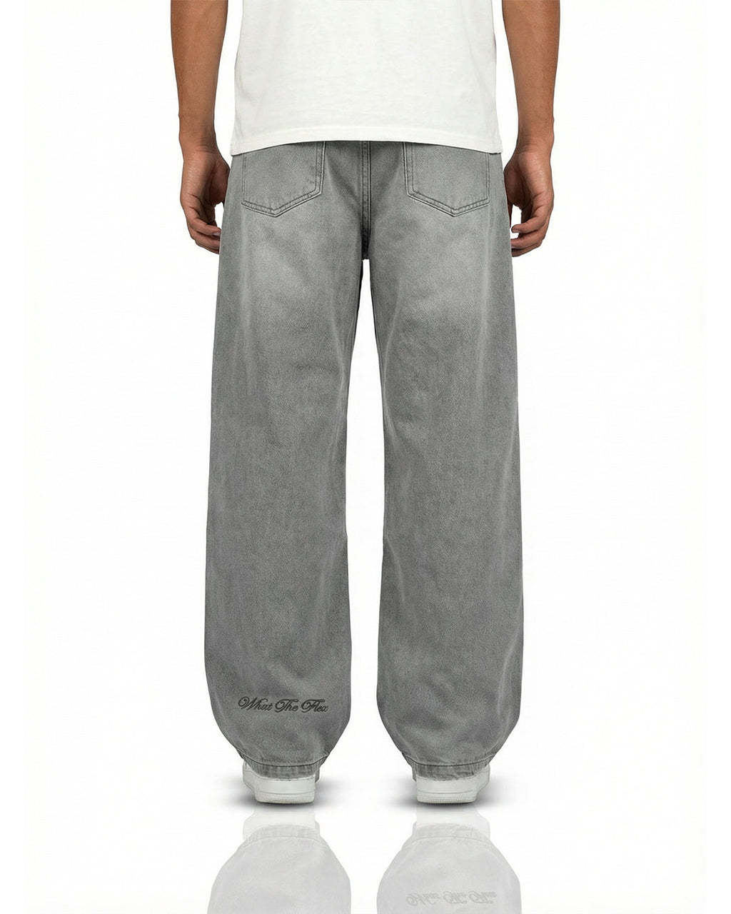 Ash Grey Baggy Denim Jeans