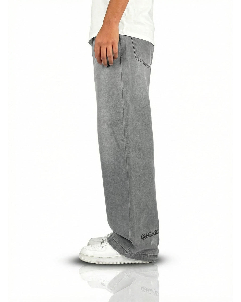 Ash Grey Baggy Denim Jeans