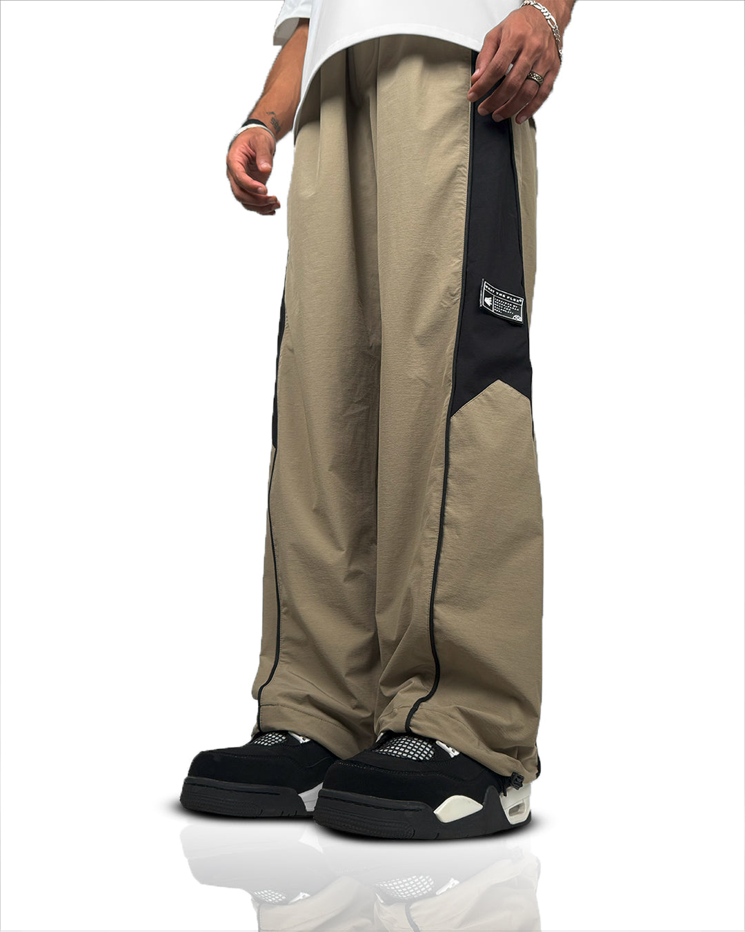 Beige Core Parachute Pants