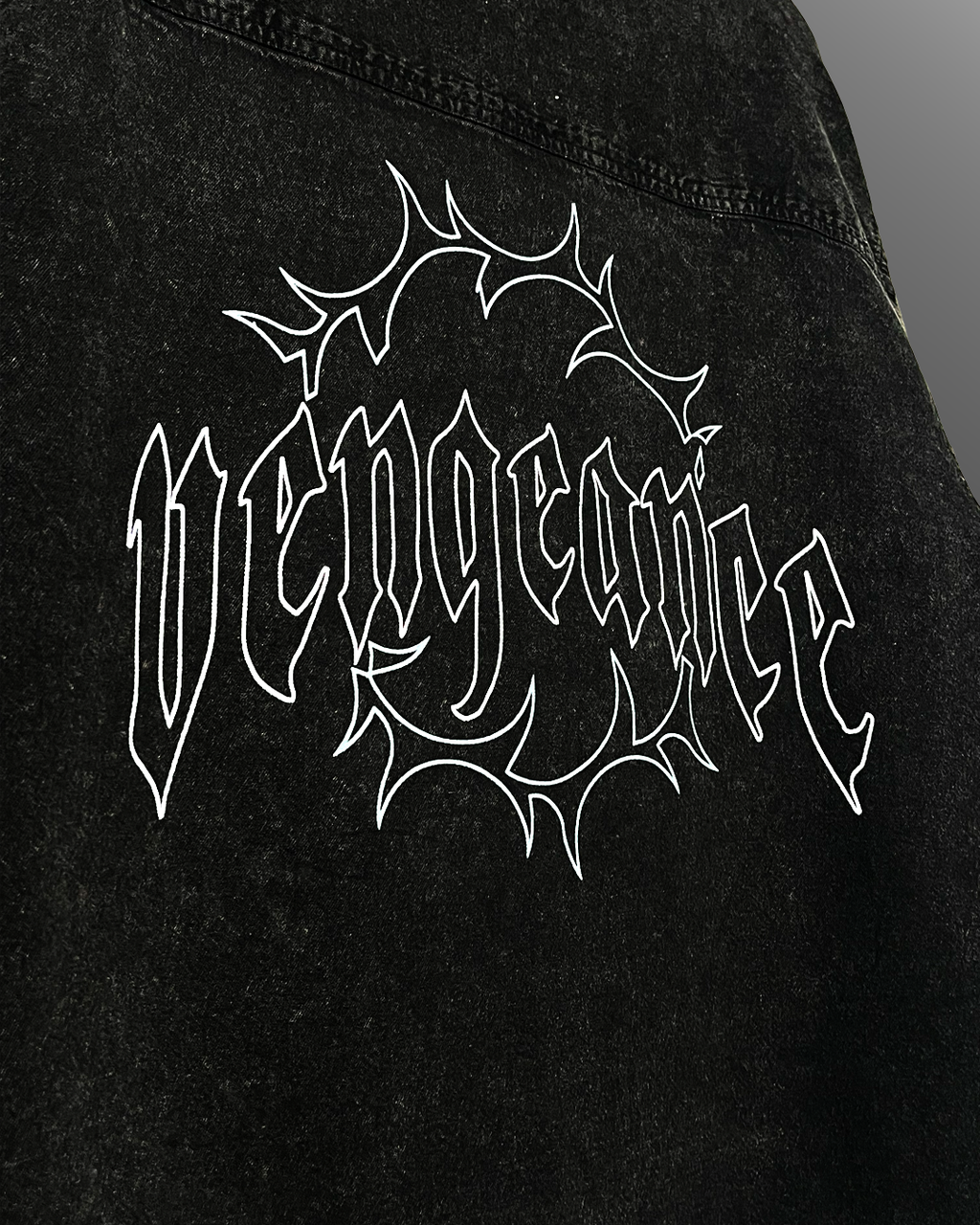 Vengeance Black Half Sleeve Denim Shirt