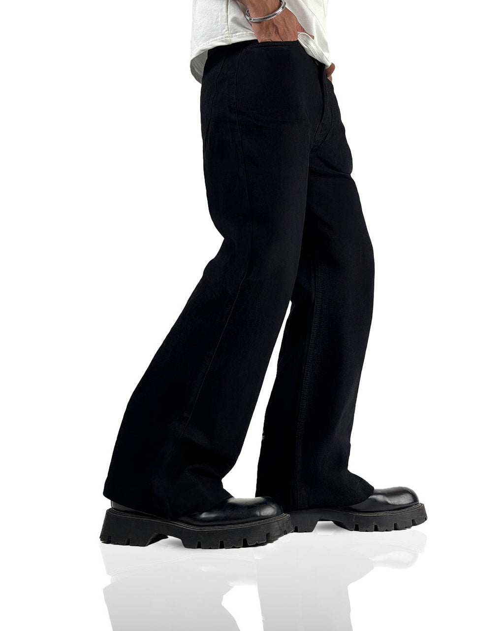 Black Wide Flared Jeans