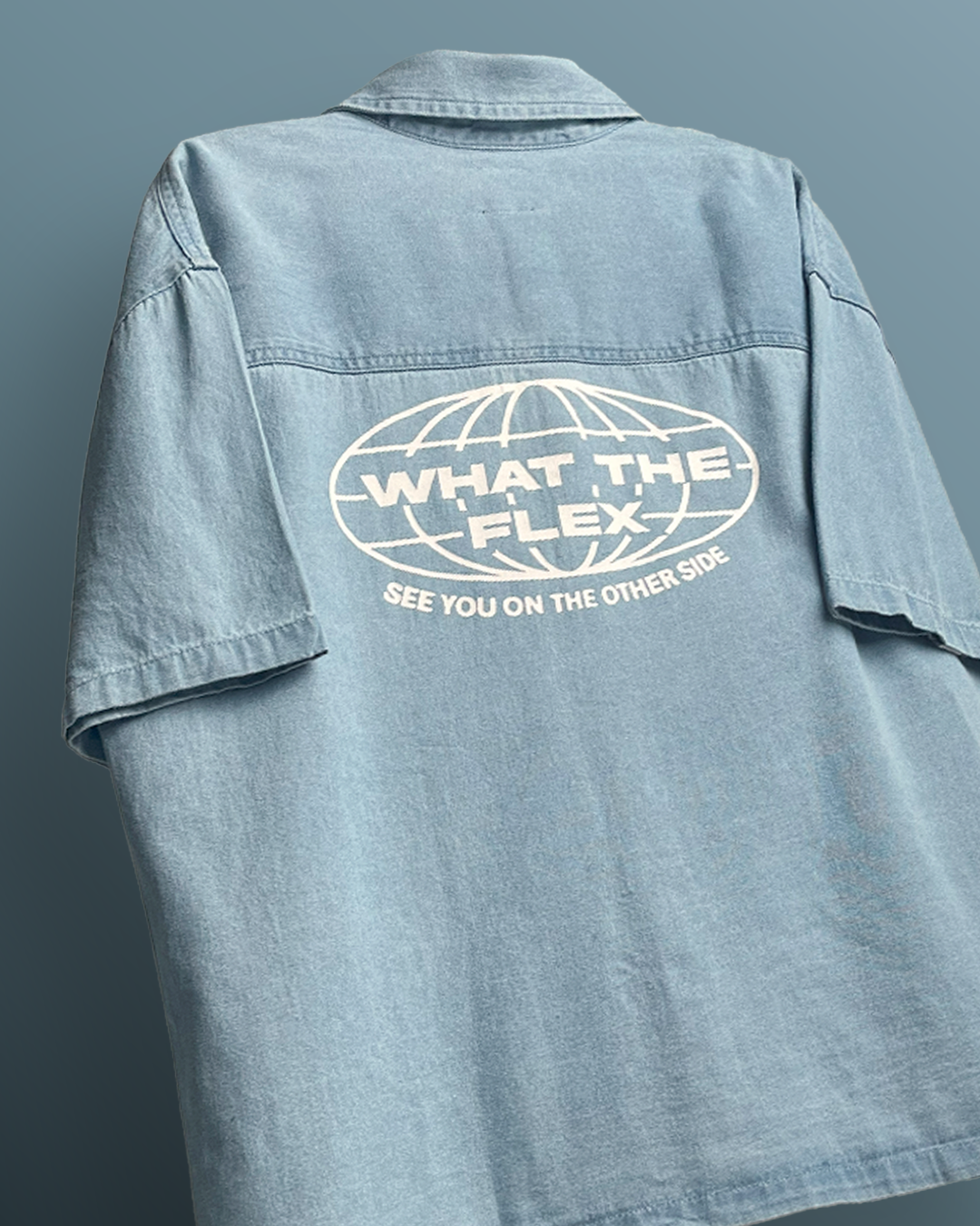 Flex Szn Blue Half Sleeve Denim Shirt