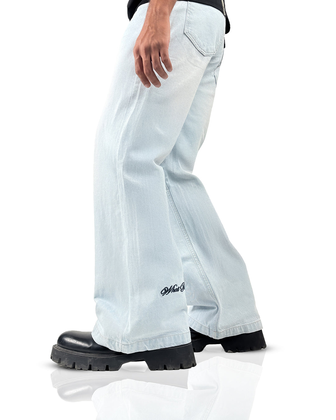 Blue Wide Flared Jeans