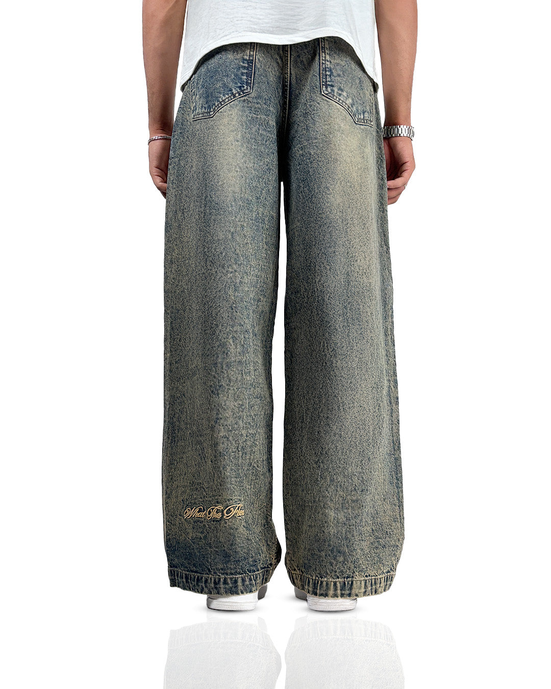 Burnt Blue Baggy Denim Jeans