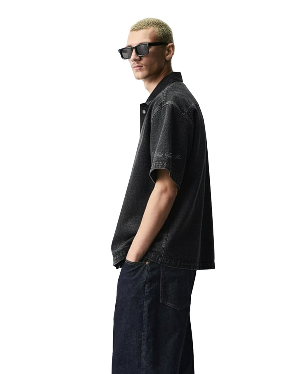 Black Half Sleeve Denim Layer