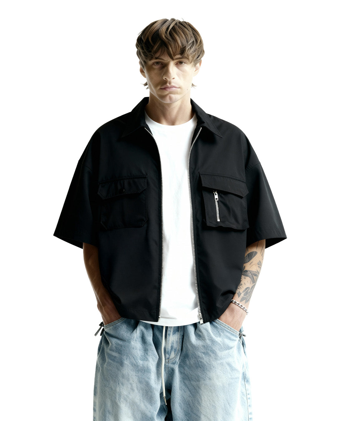 Rebel Black Cotton Shirt