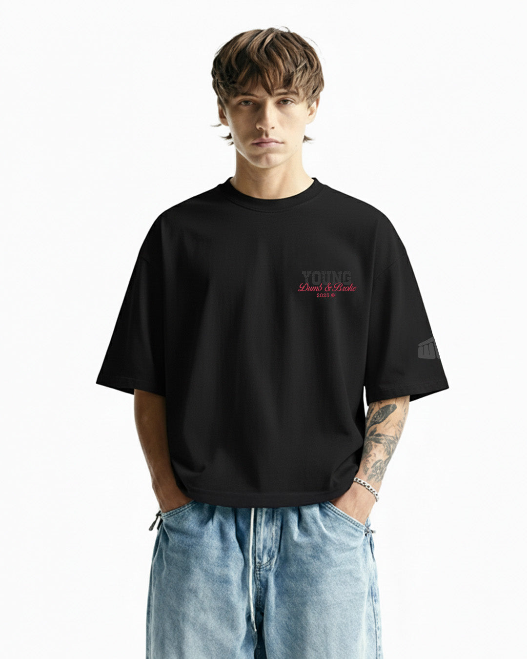 Young Black Boxy Fit T-Shirt