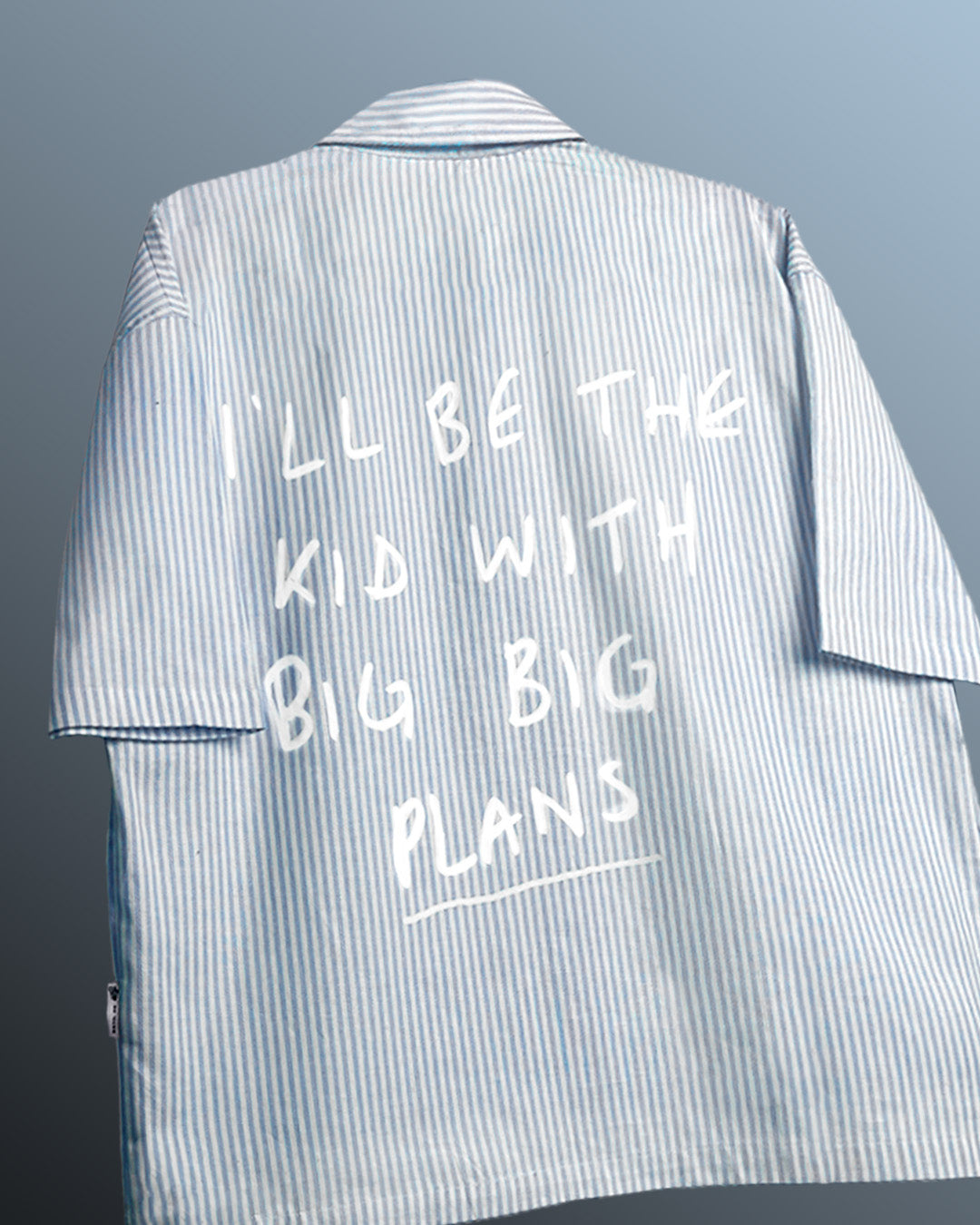 Big Plans Blue and White Half Sleeves Striped Shirt