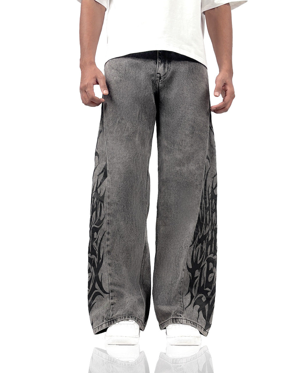 The Flex Symbol Grey Baggy Jeans