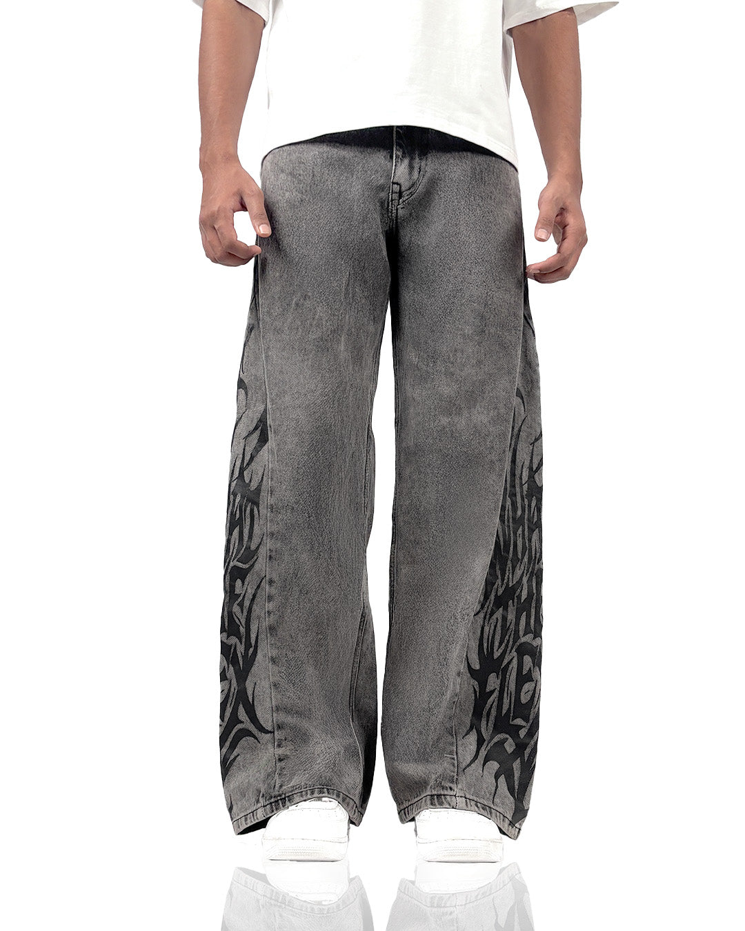 The Flex Symbol Grey Baggy Jeans