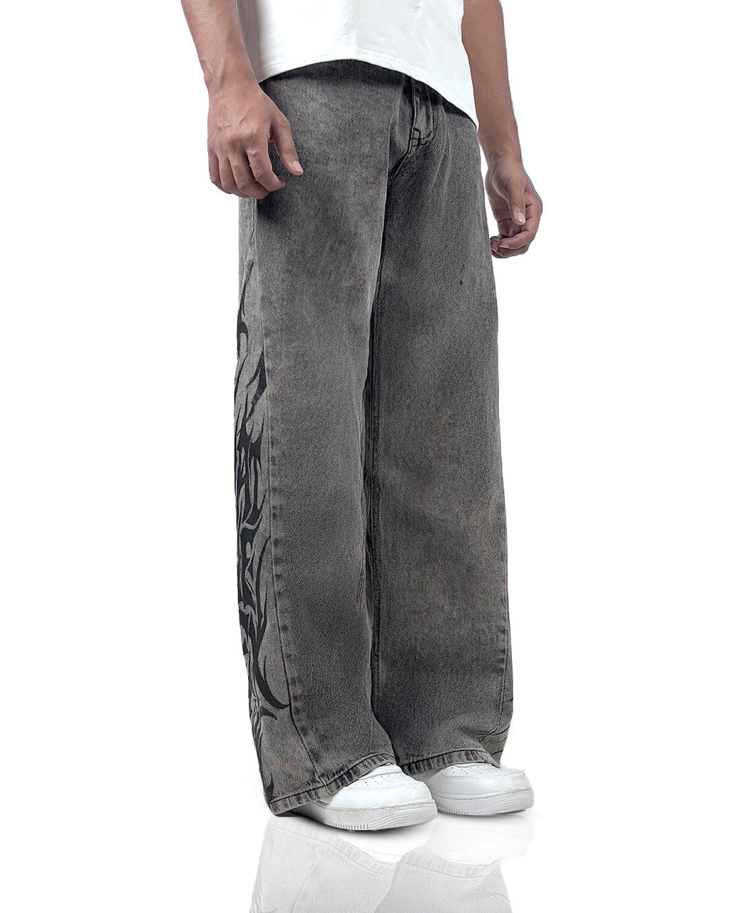 The Flex Symbol Grey Baggy Jeans