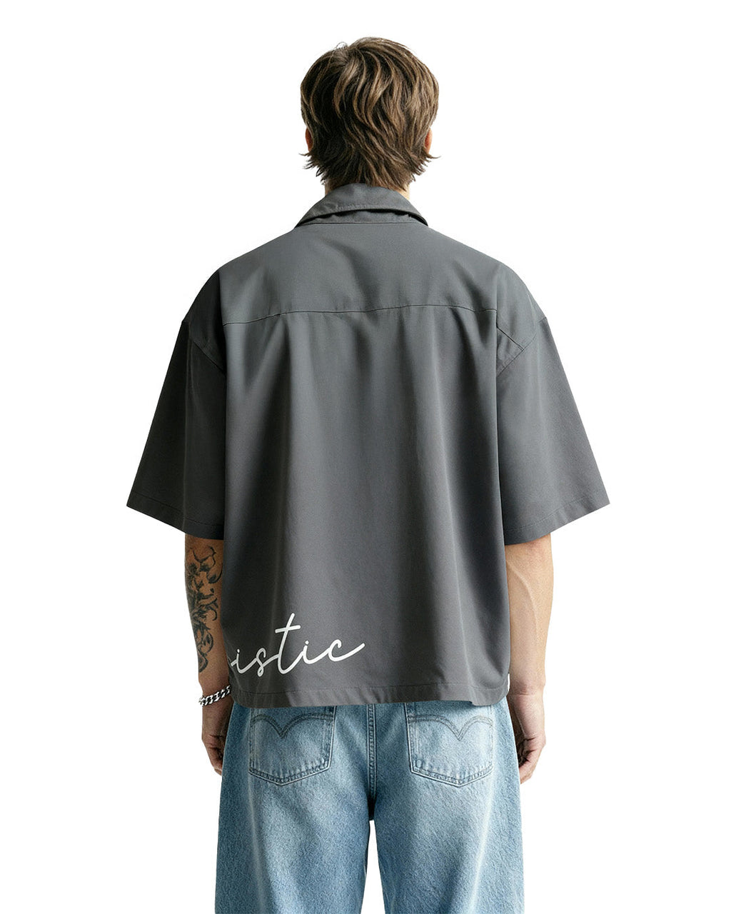 Futuristic Grey Cotton Shirt