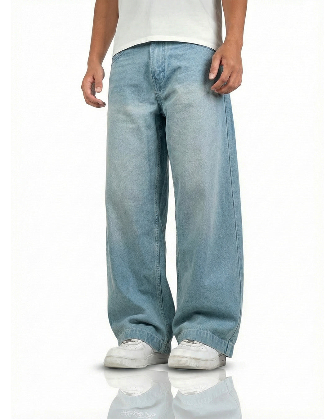 Frost Blue Baggy Denim Jeans