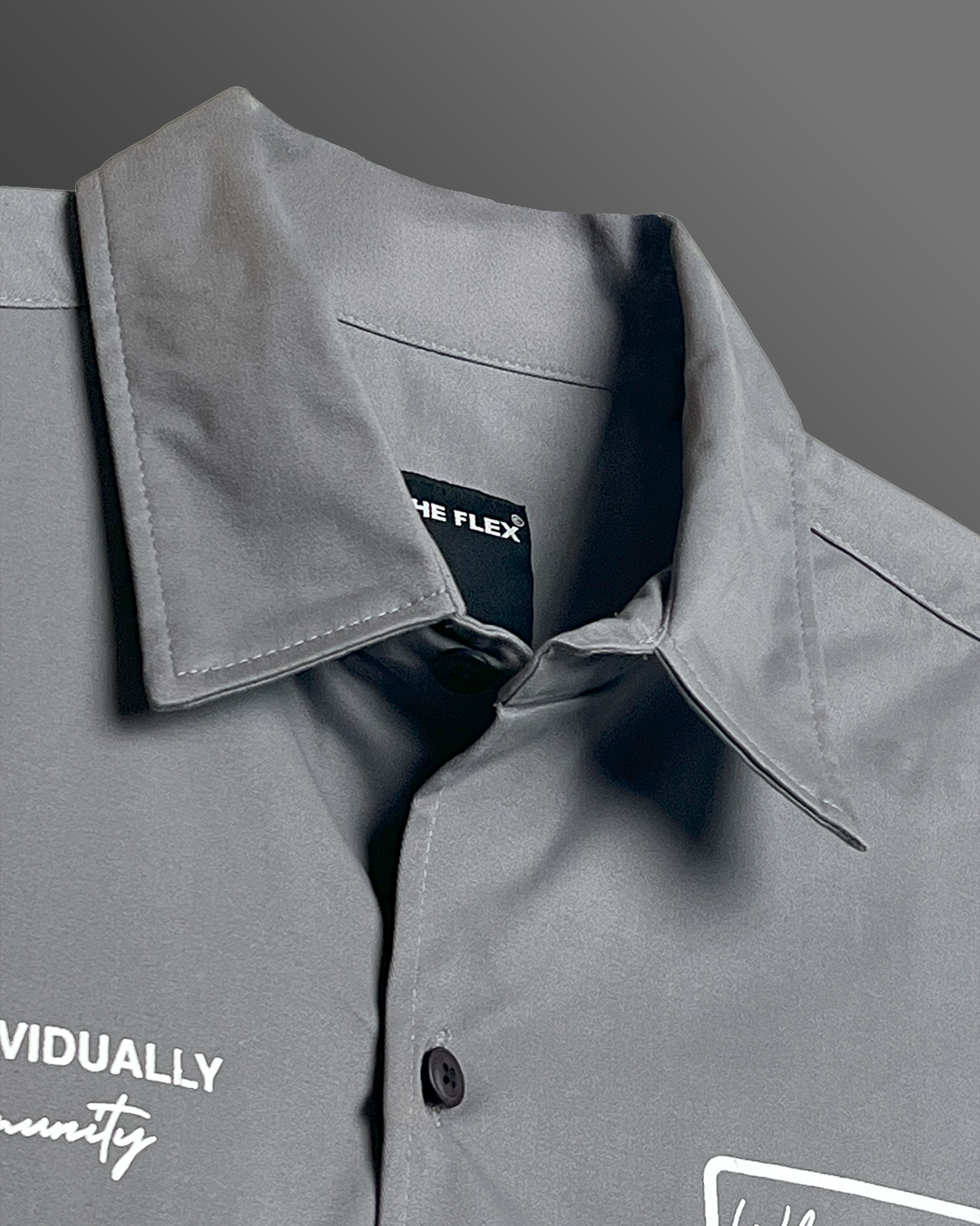 Futuristic Grey Cotton Shirt