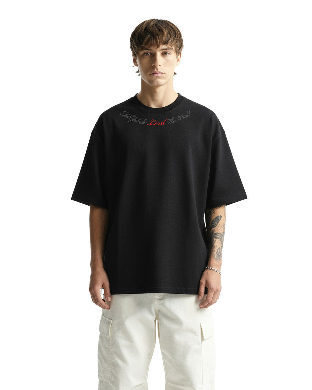 Lost Scriptures Black Embroidery T-Shirt