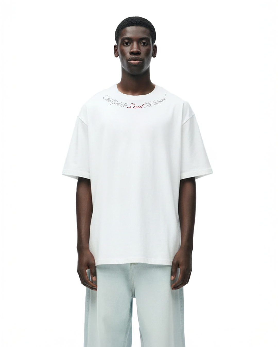 Lost Scriptures White Embroidery T-Shirt