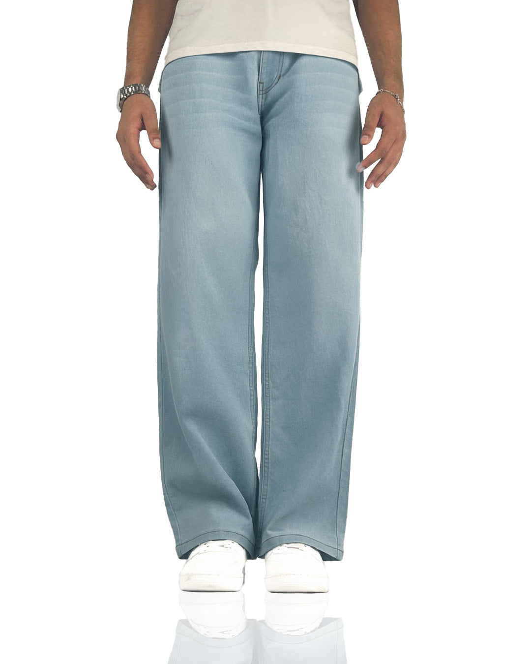Ice Blue Straight Cut Jeans