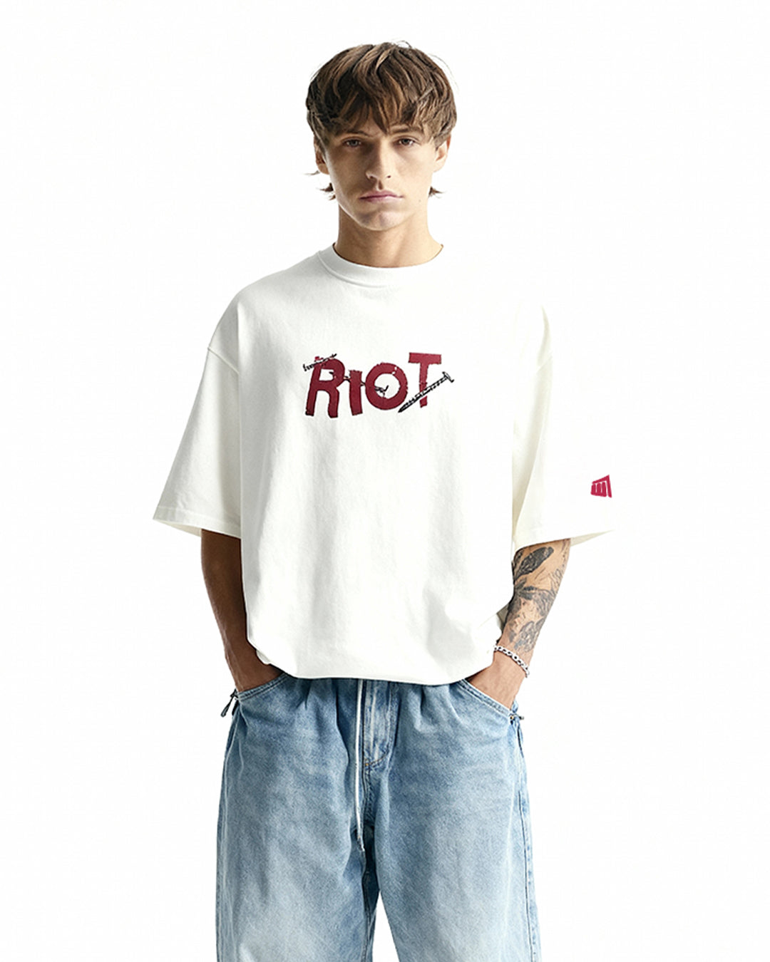 Riot Off White Boxy Fit T-shirt