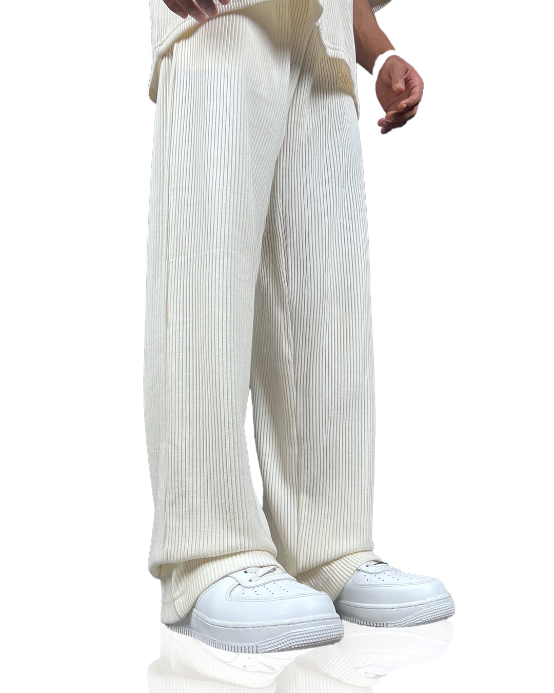Cream Ribbed Pants