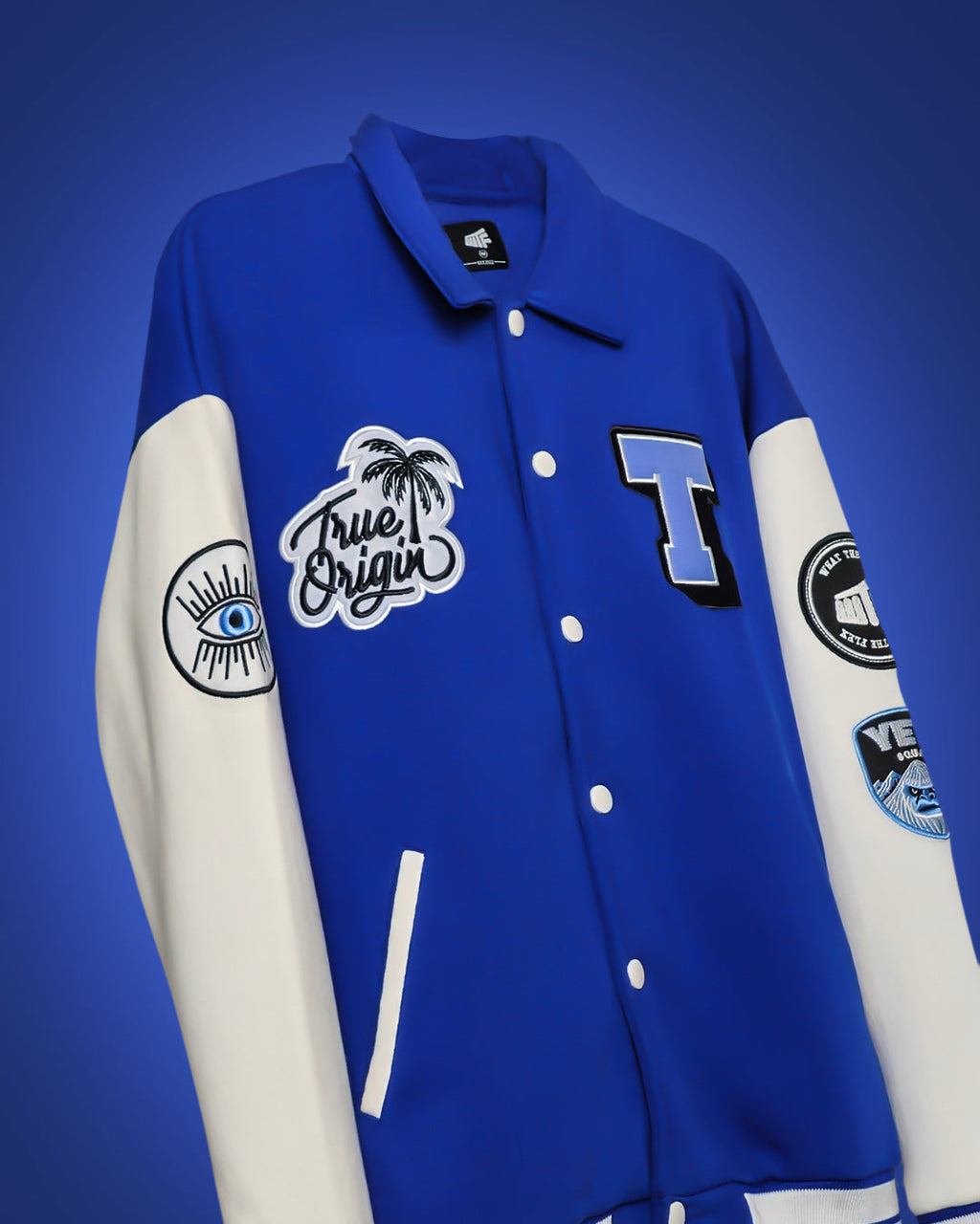 Run or Burn Blue Varsity Jacket