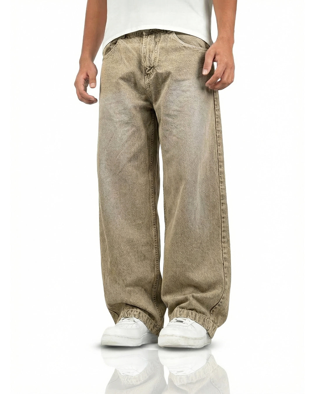 Rust Olive Baggy Denim Jeans