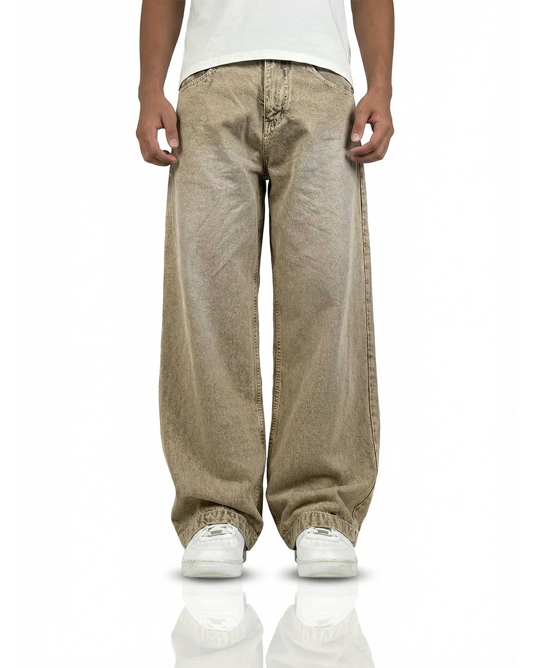 Rust Olive Baggy Denim Jeans