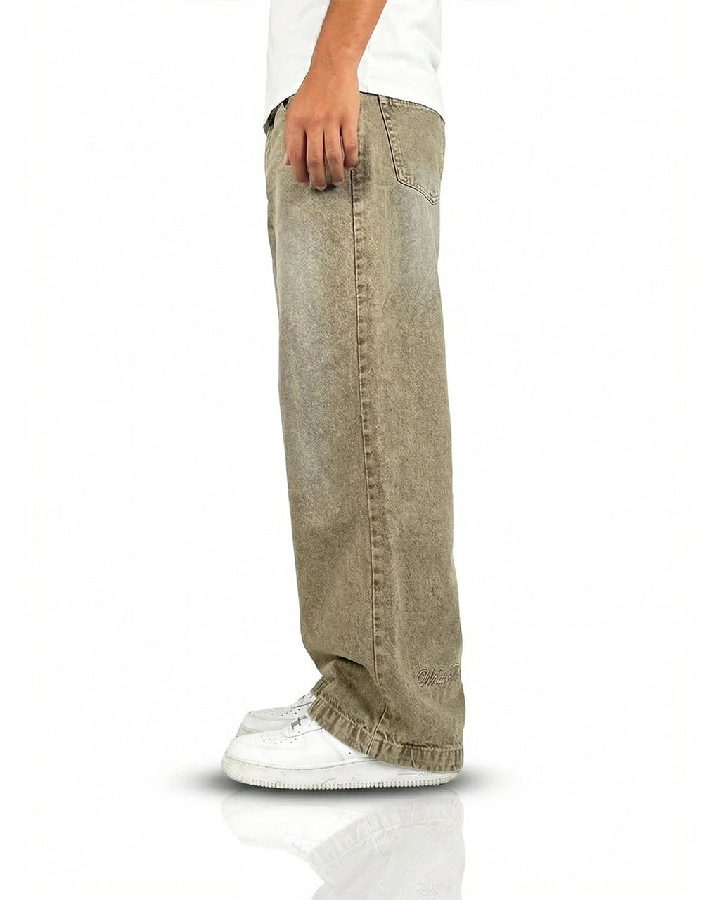 Rust Olive Baggy Denim Jeans