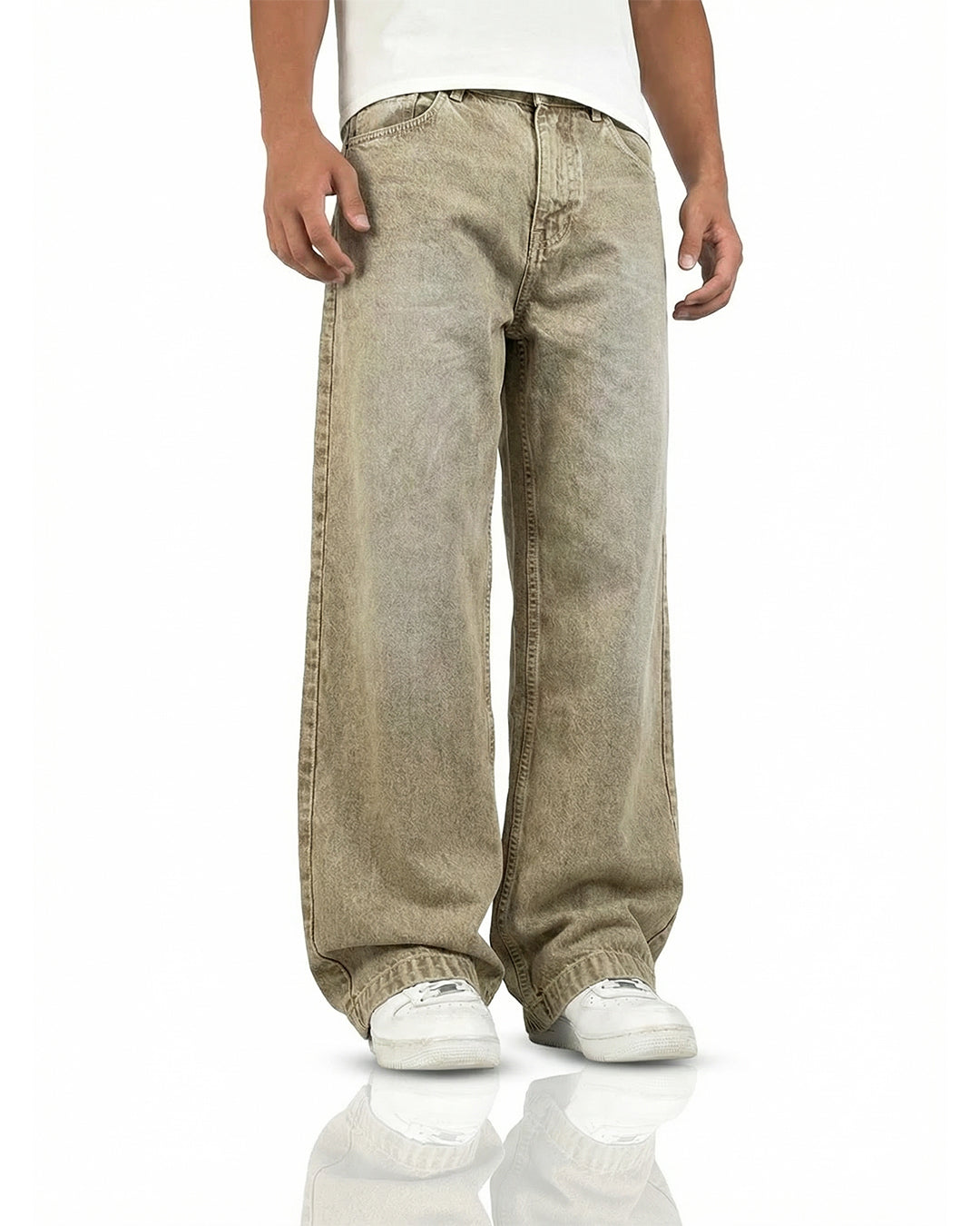 Rust Olive Baggy Denim Jeans