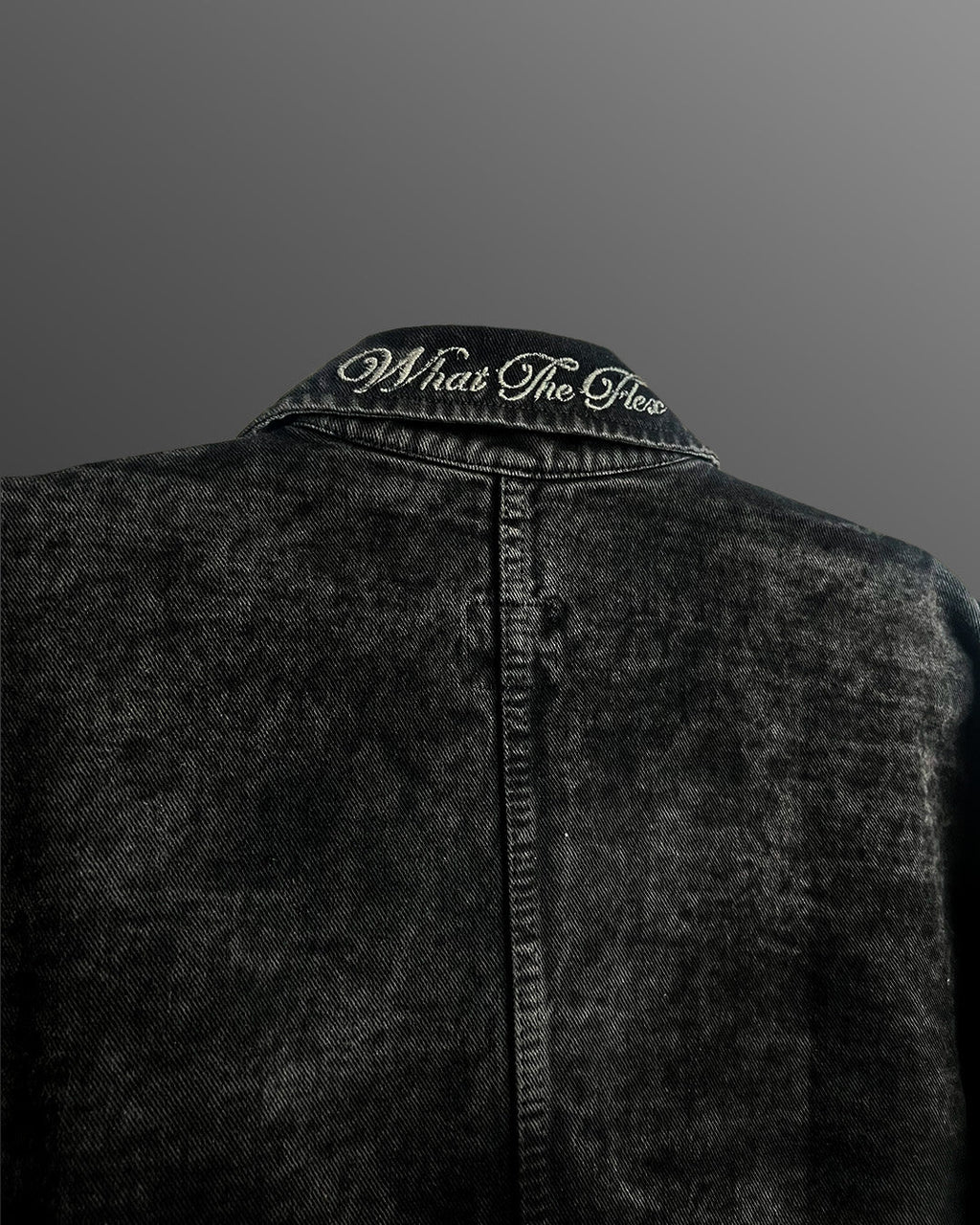 Black Long Sleeve Stitched Denim Overshirt