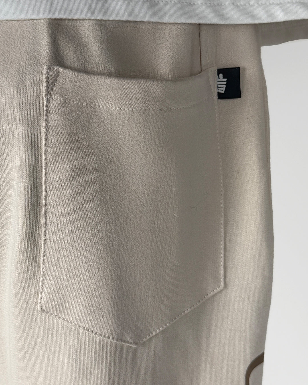 Scripted Cream Essential Cotton Pants