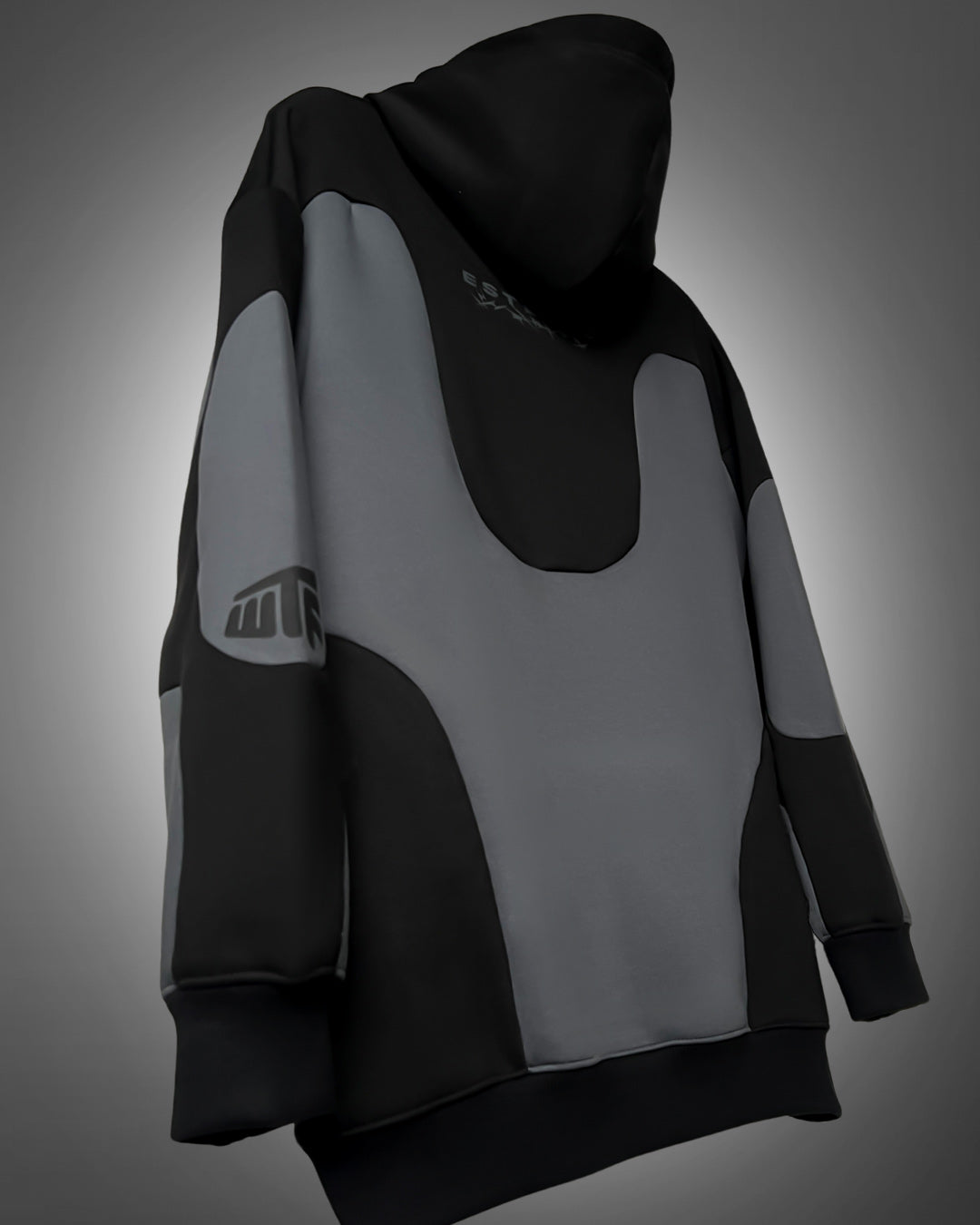 Shadow Grey Panel Oversized Hoodie