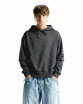 Washed Out Black Boxy-Fit Hoodie