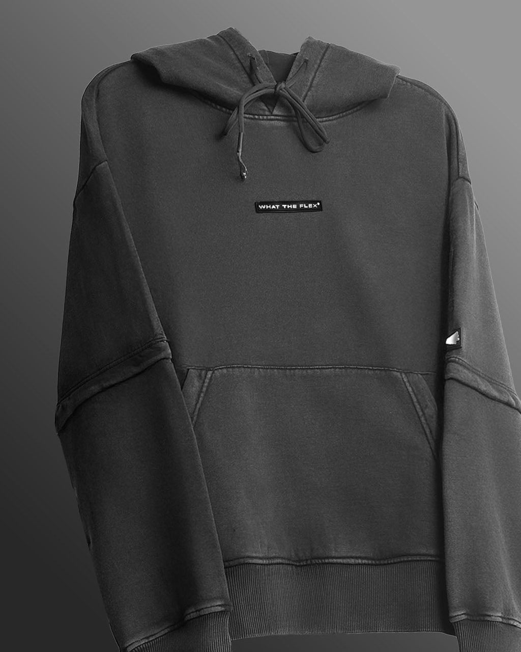 Washed Out Black Boxy-Fit Hoodie