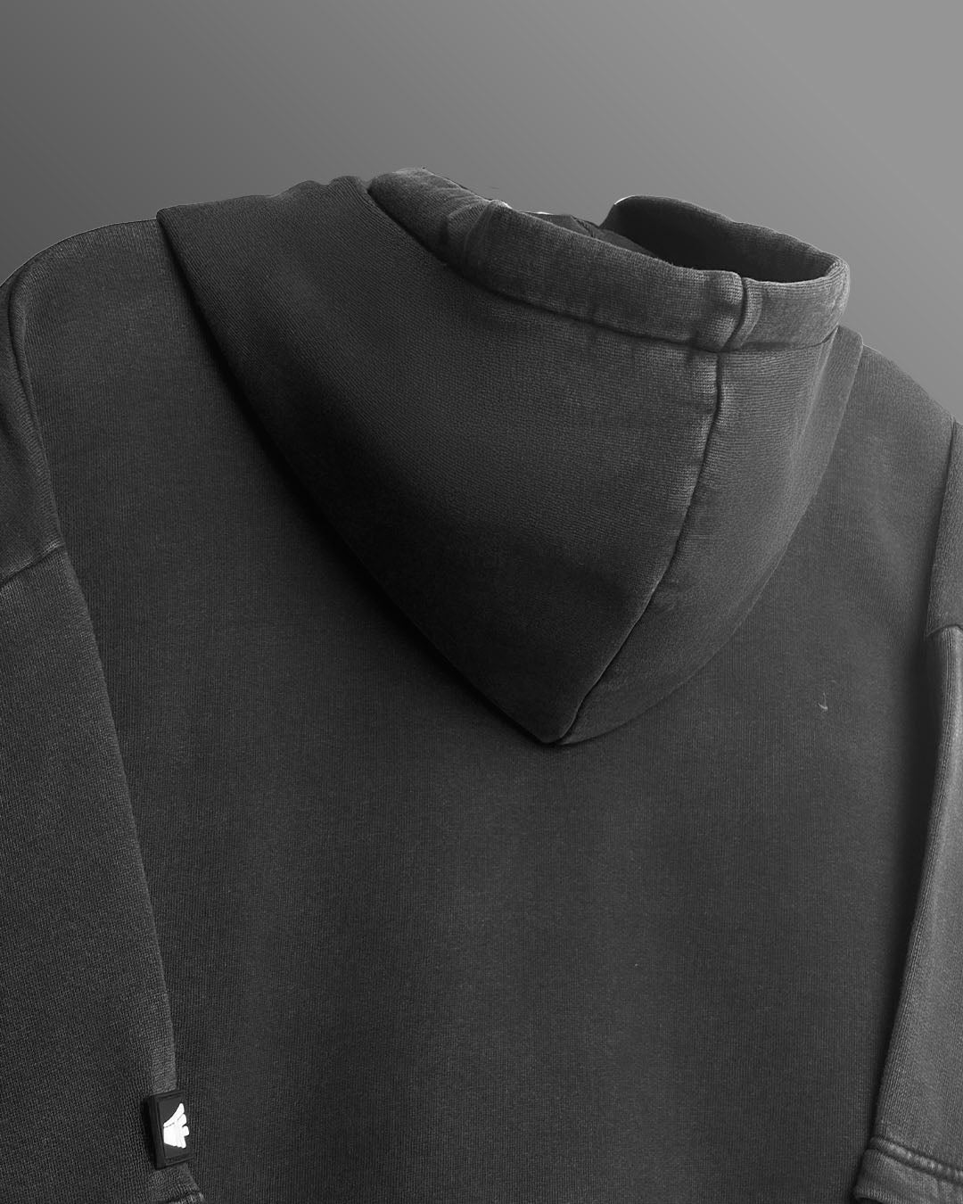 Washed Out Black Boxy-Fit Hoodie