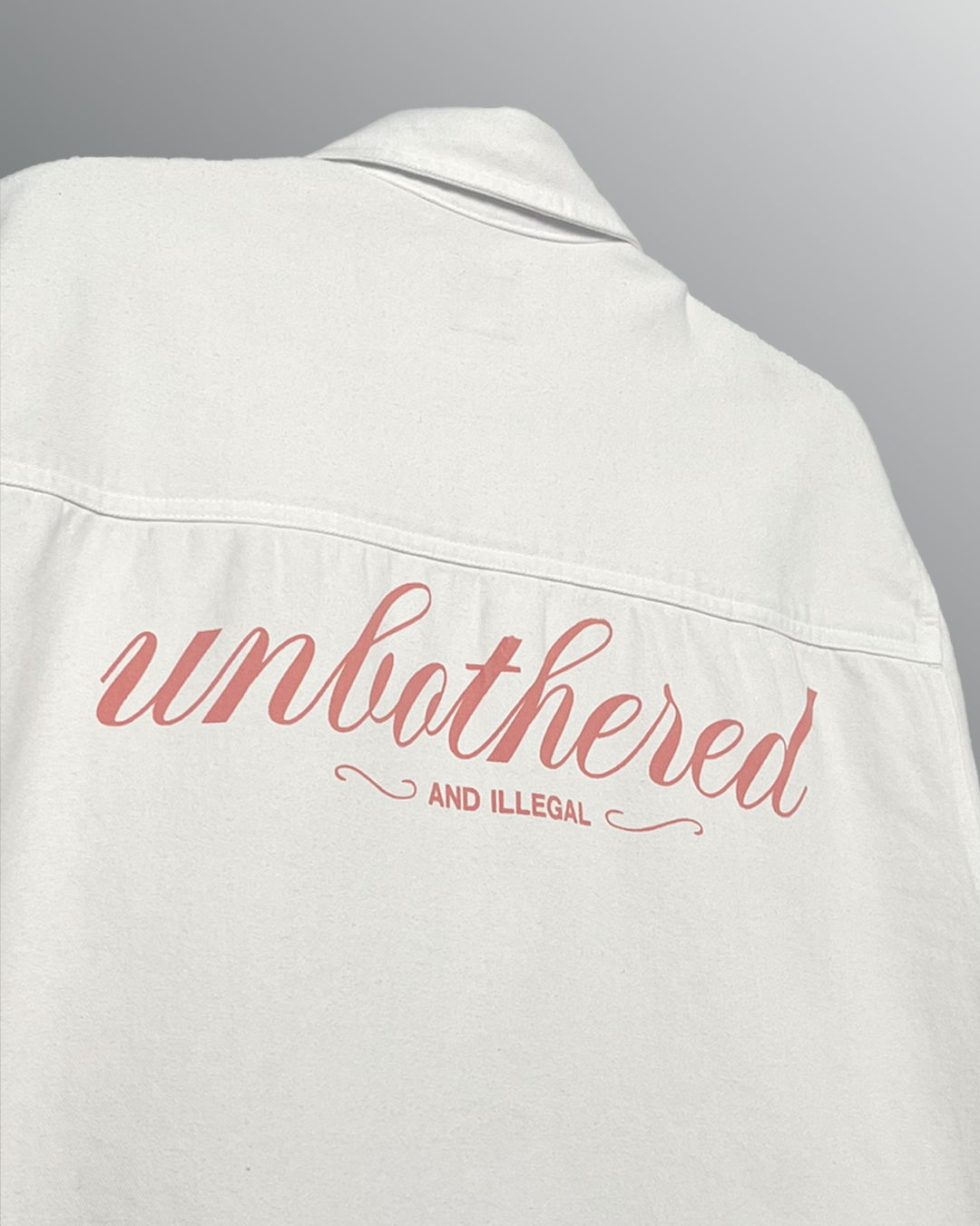 Unbothered Cream Half Sleeve Denim Shirt