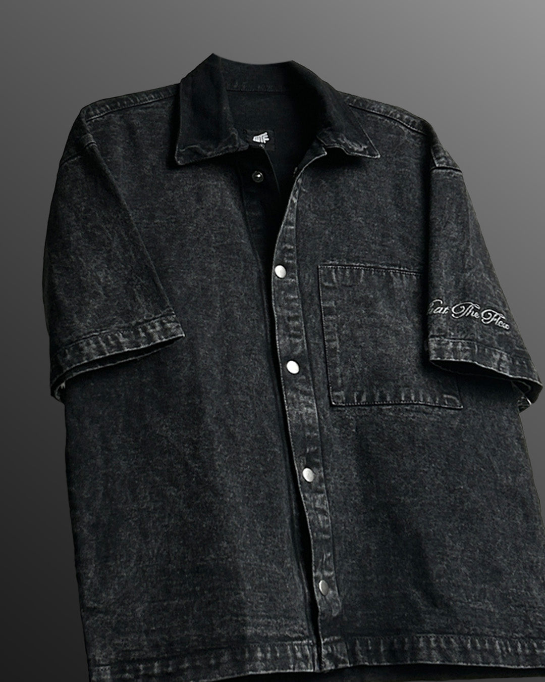 Black Half Sleeve Denim Layer