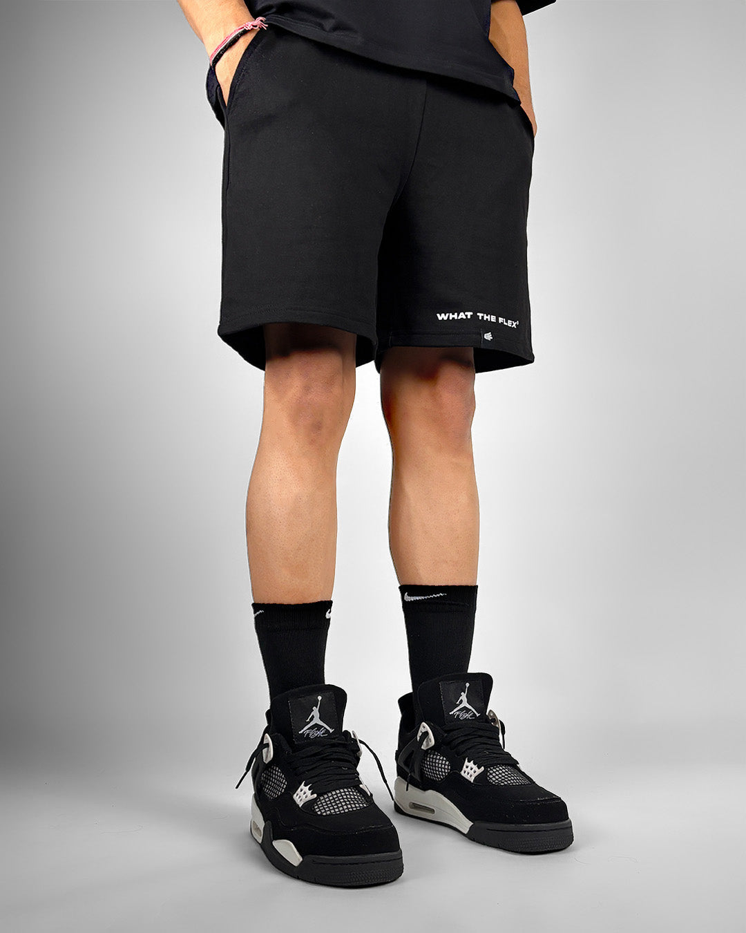 Classic Black Cotton Shorts