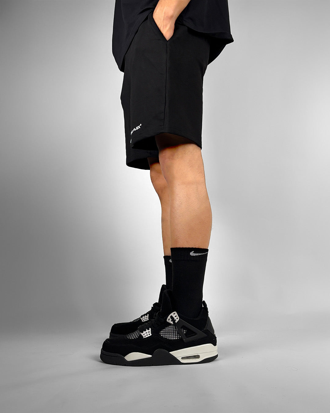 Classic Black Cotton Shorts