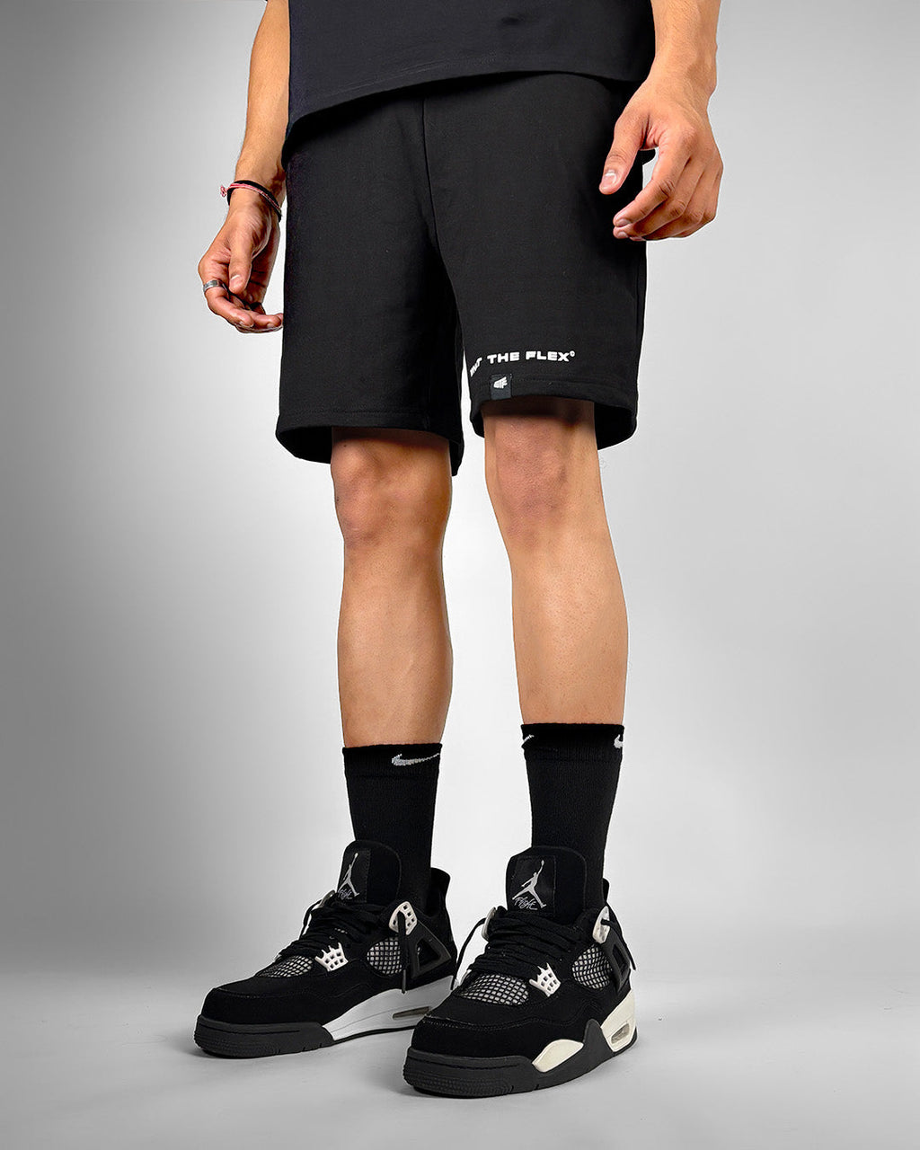 Classic Black Cotton Shorts