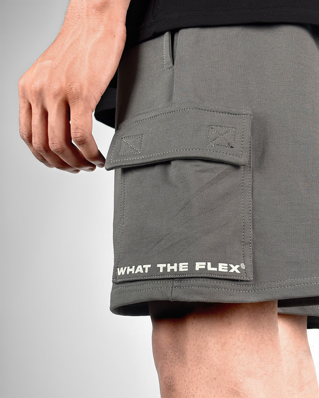 Dropzone Grey Cotton Shorts