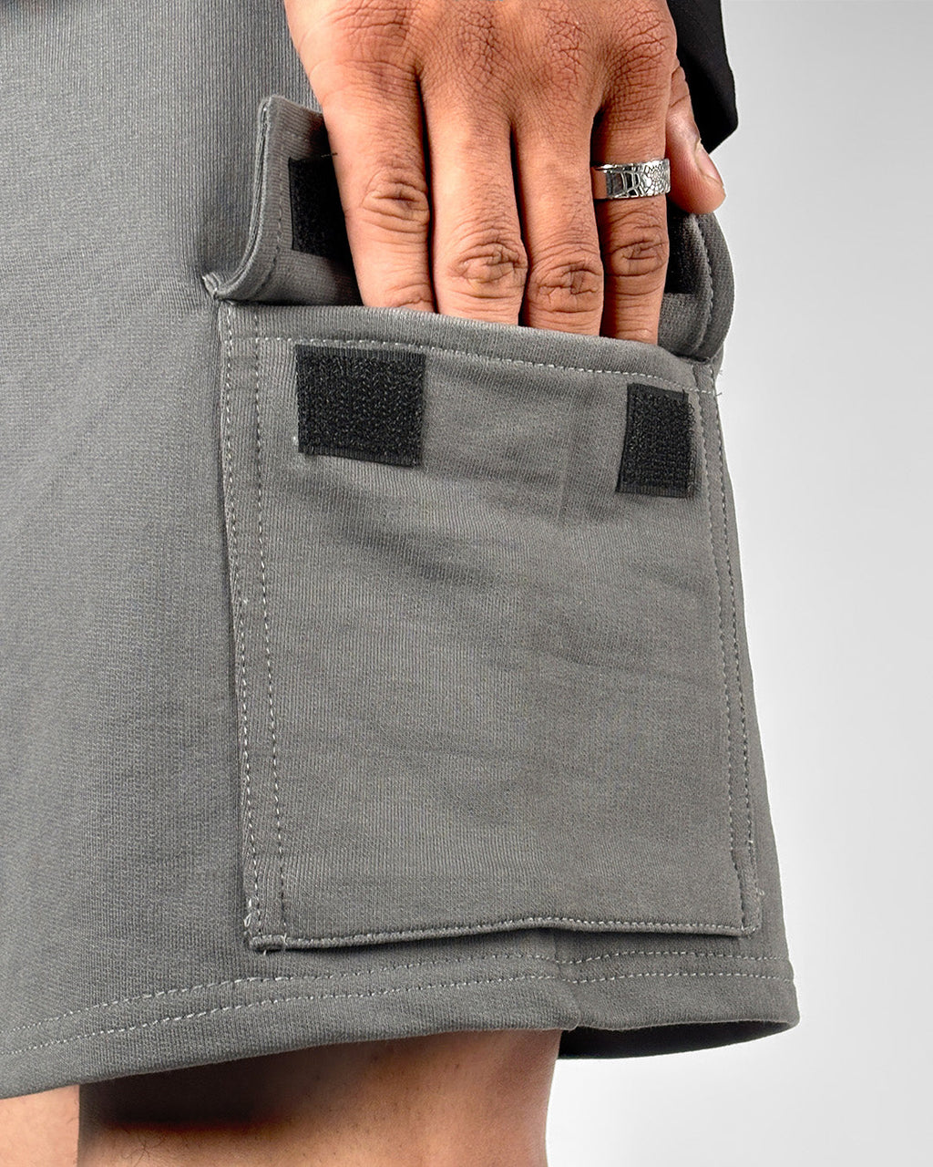 Dropzone Grey Cotton Shorts