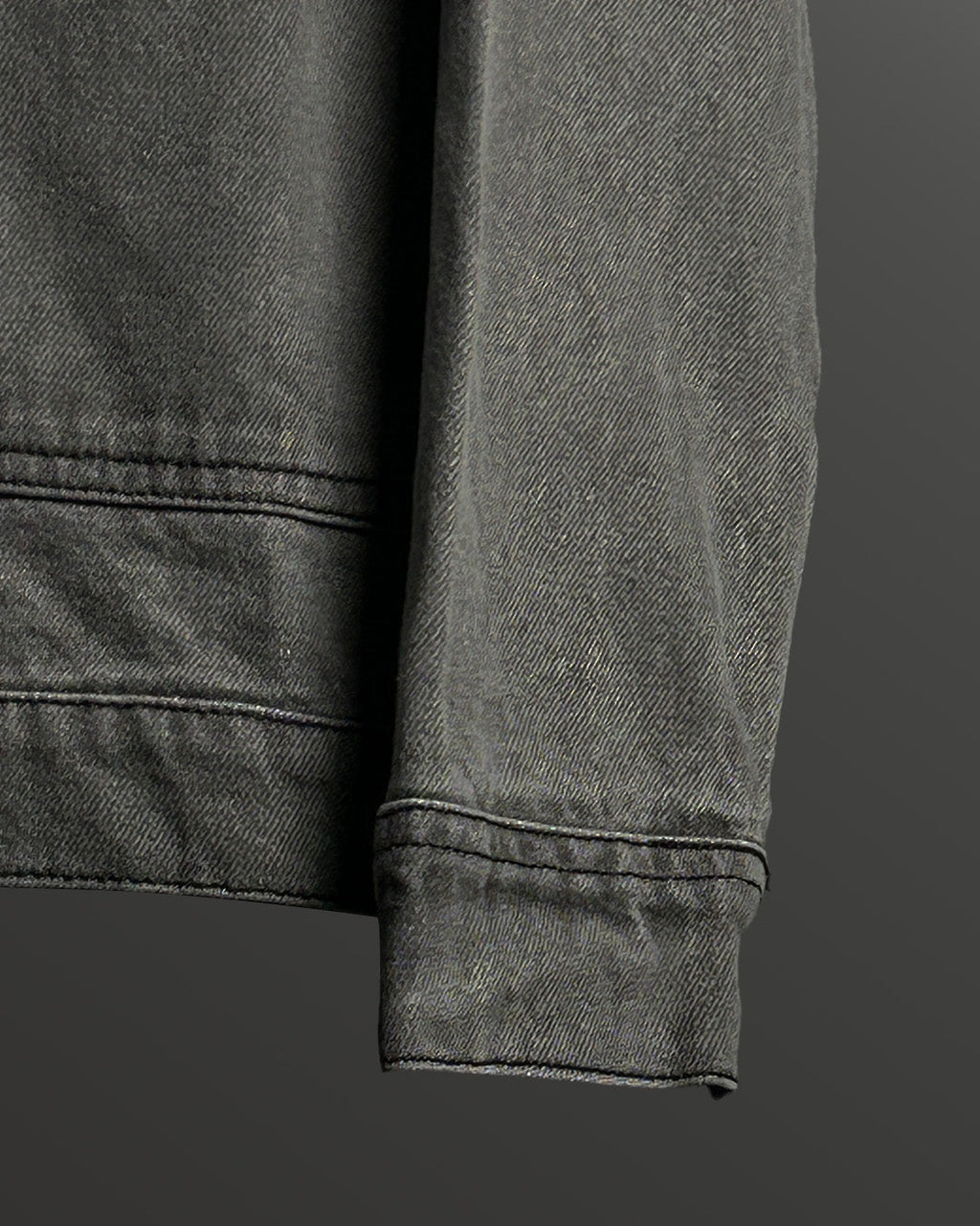 Grey Long Sleeve Stitched Denim Overshirt