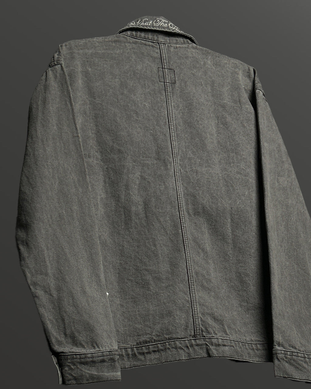 Grey Long Sleeve Stitched Denim Overshirt